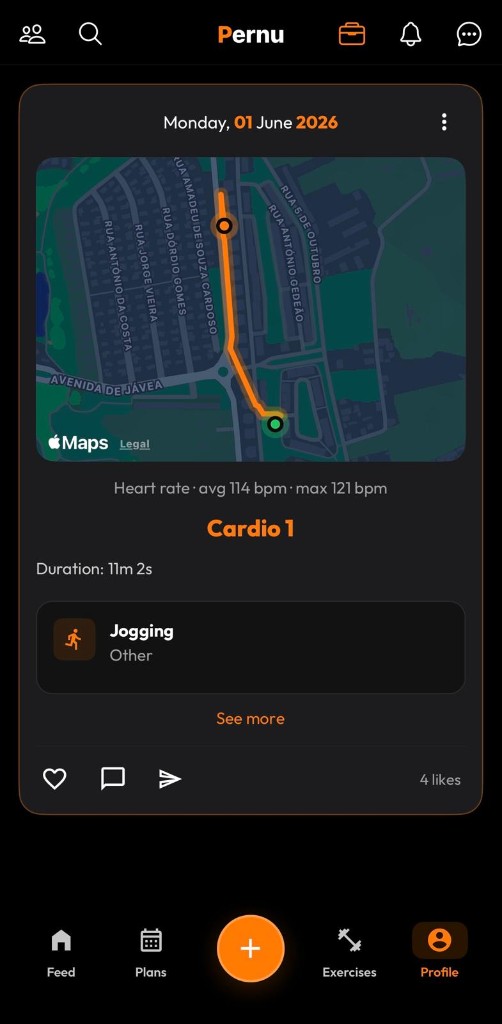 Pernu — treino ao ar livre com mapa GPS